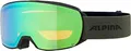 Produktbild: ALPINA NAKISKA Q-LITE - verspiegelte, kontrastverstärkende OTG Skibrille mit 100% UV-Schutz für Erwachsene - black-olive matt - one size
