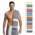 Produktbild: Saunahandtuch Damen Herren 100x200 cm (Baumwolle), Saunatuch XXL, Hamamtuch groß 100 x 200 - lang, platzsparend, leicht - Sauna Hamam Strand Tuch Zubehör, Saunakilt Handtuch Strandtuch, Geschenk