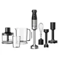 Produktbild: Kenwood Triblade XL Pro HBM80.327BK, leistungsstarker Pürierstab mit Zubehör-Set, stufenlose Geschwindigkeit, Turbofunktion, Stabmixer Schwarz/Anthrazit (1200 Watt, 500 ml Zerkleinerer, 600 ml Mix- und Messbecher)
