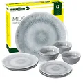 Produktbild: BRUNNER Camping-Geschirr-Set Melamin 2-4 Personen | 12-Teilig - Teller & Schüsseln | Midday Pearl - Für Wohnmobil, Wohnwagen & Boot - Bruchfest, Leicht & Anti-Slip