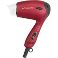 Produktbild: Bomann Haartrockner klappbar | 1200W Reisehaartrockner | 2 Stufen | inkl. Diffusor und Tasche | 110/230V | Raartrockner klein | HTD 8005 CB rot - Rot