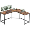 Produktbild: VASAGLE Eck-Schreibtisch, L-förmiger Computertisch, 149 x 149 x 76 cm, platzsparendes Büro, Home Office, Gaming, Vintage-Braun und Tintenschwarz LWD73X