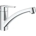 Produktbild: GROHE Einhand-Spültischbatterie BauEco 31680, flacher Auslauf, Einlochmontage, getrennte innenliegende Wasserwege – kein Kontakt mit Blei oder N... - Silber