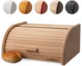 Produktbild: Brotkasten Küche Buchenholz Naturholz Rolldeckel Brotbox Vorratsbox 39x28x18cm