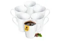 Produktbild: KONZEPT Becher Kaffeebecher aus Porzellan, 280 ml Set 6er Teetassen in Weiß, Kaffee-Tassen zum Bemalen