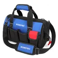 Produktbild: WORKPRO Werkzeugtasche Elektriker, Wasserdichte Werkzeugtasche Profi, weite Öffnung & große Kapazität 35CM aus 600D Polyester, Schultergurt verstellbar, Multifunktion für Heimwerker Handwerker