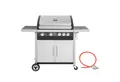Produktbild: Royal Gourmet Gasgrill 4+1 Brenner Gasgrill Grillwagen mit Unterschrank, 133x109x55cm, Edelstahlbrenner mit 14,5 kW und automatischer Zündung