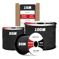 Produktbild: Brotree Paracord 3mm 30M 100% Nylon Seil Schnur Typ II Paracord 425 mit 3 Kern für Survival, Outdoor, Armband, Basteln - Bruchlast 192kg (Schwarz)