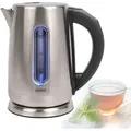 Produktbild: LIVOO  DOD189 Schnurloser Wasserkocher, Edelstahlgehäuse, 1,7 l FÃ1/4llmenge, 2200 Watt, 360° Sockel, Akustiksignal, Trockengehschutz, Kalkfilte... - Silber/Grau