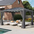 Produktbild: PRIMEYARD 3x4m Hardtop Gartenpavillon, inkl. 4 Seitenteile, loft grey - (300664)