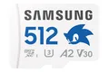 Produktbild: Samsung Sonic the Hedgehog(TM) microSD-Karte + SD-Adapter, Speicherkarte mit 512 GB, UHS-I U3, Full HD & 4K UHD, 180 MB/s Lesen, 130 MB/s Schreiben, Datenspeicher für Handheld-Konsolen, MB-MD512SA/LC1