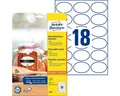 Produktbild: Avery Zweckform Etiketten Flaschenetiketten wiederablösbar oval 63,5x42,3 mm weiß VE=180 Stück