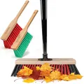 Produktbild: Hausfelder Straßenbesen 40 cm breit mit Stiel – extra lang und stabil – Gartenbesen, Kehrbesen stabil mit abgewinkeltem Stiel (40cm Besen + Handfeger)