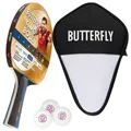 Produktbild: Butterfly Tischtennisschläger 1x Timo Boll Gold 85021 + Cell Case 1 + Bälle, Tischtennis Schläger Set Tischtennisset Table Tennis Bat Racket