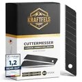 Produktbild: KRAFTFELS 60x Profi Cuttermesser Klingen 18mm - Ersatzklingen Cuttermesser aus hochwertigem Carbonstahl - Klingen Cutter Messer - Gehärtet & ultra scharf - Abbrechklingen für Cutter Messer Schwarz