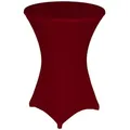 Produktbild: TexDeko 2er-Set Stretch Stehtischhusse für Bistrotisch Ø 70-75 cm Bordeaux | strapazierfähig verstärkte Fußtaschen bügelfrei waschbar