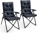 Produktbild: EVER ADVANCED 2 Stück Schwarz Campingstuhl Verstellbar 150 kg Polsterung 6cm