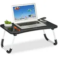 Produktbild: Relaxdays Laptoptisch für Bett & Couch, HxBxT: 26 x 63 x 40 cm, klappbarer Betttisch, MDF, Eisen, Notebooktisch, schwarz
