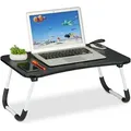 Produktbild: Relaxdays Laptoptisch für Bett & Couch, HxBxT: 26 x 63 x 40 cm, klappbarer Betttisch, MDF, Eisen, Notebooktisch, schwarz