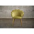Produktbild: KAWOLA Stuhl CARLA Esszimmerstuhl Velvet grün Fuß gold