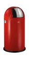 Produktbild: WESCO Pushboy 50l Mülleimer Rot mit Edelstahlklappe Küche Abfalleimer