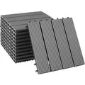Produktbild: Tectake Terrassenfliesen Tegulas 11Er Set Im Klicksystem Robustes Wpc In Holzoptik 11Er Set 31 x 31 x 2 20 cm Grau