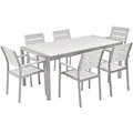 Produktbild: Beliani Gartentisch Set VERNIO Weiss Silber 90x180x88