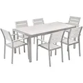 Produktbild: Beliani Gartenmöbel, Weiß, Silber, Kunststoff, 6-Sitzer, Gartenmöbel, Gartenmöbel-Sets