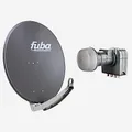 Produktbild: Fuba Sat Anlage 4 Teilnehmer | DAA 780 A Satellitenschüssel 80cm Alu anthrazit (Testergebnis: ausgezeichnet)* + Fuba DEK 417 Quad LNB 4 Teilnehmer (DVB-S2, HDTV, UHD 4K/8K, 3D) mit LTE-Störfilter