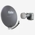 Produktbild: Fuba 80cm Satellitenschüssel anthrazit Set Quad LNB 4 Teilnehmer (HDTV,4K/8K)