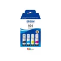 Produktbild: Epson EcoTank Tinte 104 Multipack 4er-Pack, Schwarz, Gelb, Cyan, Magenta C13T00P640