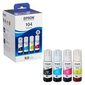 Produktbild: EPSON 104/T00P64 schwarz, cyan, magenta, gelb Tintenflaschen, 4er-Set