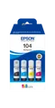 Produktbild: Epson EcoTank 104 - 4er-Pack - Schwarz, Gelb, Cyan, Magenta - Original - Nachfülltinte - für EcoTank ET-2710, ET-2711