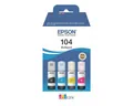 Produktbild: Epson 104 Multipack Tintenpatrone (Original Druckerpatrone, schwarz, cyan, magenta, gelb)