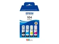Produktbild: Epson 104 / T00P6 / C13T00P640 Tinten Sparset schwarz, cyan, magenta, gelb (4 St