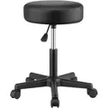 Produktbild: CASARIA® Rollhocker Höhenverstellbar Schwarz 10cm Polsterung 46-60cm Sitzhöhe 360° Drehbar Ø35cm Rund Rollen Bürohocker Drehhocker Arbeitshoc... - Schwarz