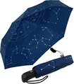 Produktbild: iX-brella Reflex Regenschirm Star Sign mit reflektierenden Sternbildern - Taschenschirm Auf-Zu-Automatik