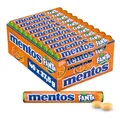 Produktbild: Mentos Fanta Dragees, Frucht-Bonbons mit Original Fanta-Flavour, Kaubonbons mit fruchtigem Orangen-Limonaden Geschmack, Süßigkeiten Multipack (40 Rollen), vegan