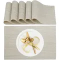 Produktbild: Relaxdays - Tischset 6-teilig, für Esstisch, Kunststoff, 45 x 30 cm, abwaschbare Telleruntersetzer, hitzebeständig, creme