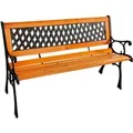 Produktbild: Mojawo Stabile und Massive Parkbank Holz MetallGartenbank Sitzbank 125 x 52 x 74 CM