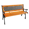 Produktbild: Mojawo Edle und Massive Parkbank aus Matall und Holz Gartenbank 125 x 52 x 74 cm Sitzbank Farbe Natur/Schwarz