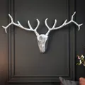 Produktbild: Design Wanddekoration VEADO 98cm Silber Metall Hirschgeweih Hirschkopf Geweih
