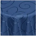 Produktbild: DecoHomeTextil Heimtextilmanufaktur Tischdecke Kringel Circle Tafeldecke Ornamente Damast Tischdecke blau Oval 160 x 260 cm