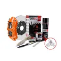 Produktbild: OMAC Bremssattellack Bremssattelfarbe Auto Lack Set | Bremsenreiniger und das Härtemittel Hitzebeständig Komplettsatz kompatibel mit 4 Bremssättel 7-teiliges