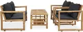 Produktbild: vidaXL 4-tlg. Garten-Lounge-Set mit Auflagen Bambus