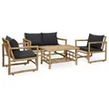 Produktbild: vidaXL 4-tlg. Garten-Lounge-Set mit Auflagen Bambus