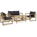 Produktbild: 4-tlg. Garten-lounge-set Mit Auflagen Bambus Vidaxl