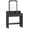 Produktbild: VASAGLE Schminktisch rechteckig Melamin, Spanplatte schwarz 80,0 x 40,0 x 145,0 cm, 1 St.