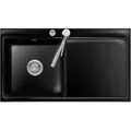 Produktbild: Flächenbündige Spüle MERA 90 Nero mit Becken links und Excenterbedienung