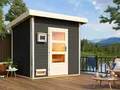 Produktbild: Sauna Gartensauna Außensauna Outdoorsauna Holz Outdoor Garten grau Fronteinstieg